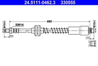 ATE 330555 - Tubo flexible de frenos