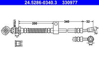 ATE 330977 - Lado de montaje: Eje trasero<br>Lado de montaje: izquierda<br>Lado de montaje: Eje trasero izquierda<br>