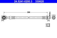 ATE 330620 - N.º de chasis (VIN) desde: 32000001<br>Lado de montaje: Eje trasero, derecha<br>Longitud [mm]: 219<br>Longitud 2 [mm]: 185<br>Artículo complementario/Información complementaria: con tubo<br>Artículo complementario / información complementaria 2: con tornillo hueco<br>Medida de rosca: M10x1<br>Rosca interior [mm]: M10x1<br>