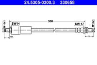 ATE 330658 - Tubo flexible de frenos