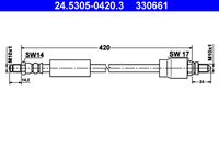 ATE 330661 - Tubo flexible de frenos
