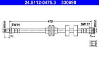 ATE 330698 - Tubo flexible de frenos