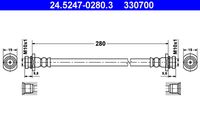 ATE 330700 - Tubo flexible de frenos