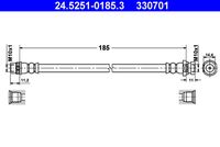 ATE 330701 - Lado de montaje: Eje trasero<br>Lado de montaje: interior<br>Longitud [mm]: 210<br>Rosca 1: INN M10x1.0<br>Rosca 2: INN M10x1.0<br>Peso [kg]: 0,08<br>