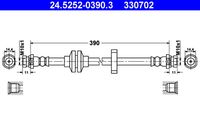 ATE 330702 - Número de piezas necesarias: 2<br>Lado de montaje: Eje trasero<br>Longitud [mm]: 185<br>Rosca interior 1 [mm]: M10x1<br>Rosca interior 2 [mm]: M10x1<br>Ancho de llave 1 [mm]: 15<br>