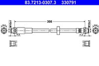 ATE 83.7213-0307.3 - Tubo flexible de frenos