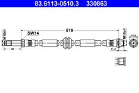 ATE 83.6113-0510.3 - Tubo flexible de frenos