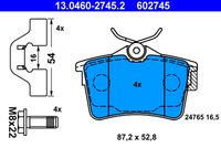 ATE 602745 - Número de WVA: 24765<br>Lado de montaje: Eje trasero<br>