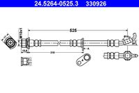 ATE 330926 - Lado de montaje: Eje trasero izquierda<br>Dinámica de frenado / conducción: para vehículos con ABS<br>Longitud [mm]: 360<br>Rosca 1: INN M10x1.0<br>Rosca 2: INN M10x1.0<br>Referencia artículo par: SL 4100<br>Peso [kg]: 0,11<br>