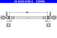 ATE 330966 - para diámetro disco de freno [mm]: 302<br>Número de piezas necesarias: 2<br>Lado de montaje: Eje delantero<br>Longitud [mm]: 480<br>Rosca exterior [mm]: M10x1<br>Rosca interior [mm]: M10x1<br>Ancho de llave 1 [mm]: 11<br>