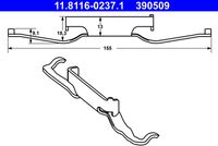 ATE 390509 - Número de piezas necesarias: 2<br>Número de PR: 2E4<br>Tamaño de llanta [pulgada]: 17,0<br>Sistema de frenos: ATE<br>