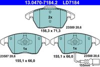 ATE 13.0470-7184.2 - Juego de pastillas de freno