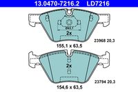 ATE LD7216 - Juego de pastillas de freno - ATE Ceramic