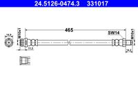 ATE 331017 - Tubo flexible de frenos