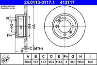 ATE 413117 - Disco de freno