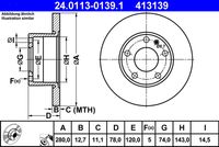 ATE 413139 - Lado de montaje: Eje trasero<br>Diámetro exterior [mm]: 272,0<br>Espesor de disco de frenos [mm]: 9,5<br>Espesor mínimo [mm]: 7,9<br>Tipo de disco de frenos: macizo<br>Superficie: revestido<br>Número de orificios: 5<br>corona de agujeros - Ø [mm]: 120,0<br>Altura [mm]: 61,5<br>Diámetro de centrado [mm]: 75,0<br>Diámetro interior [mm]: 160,0<br>Diámetro de orificio [mm]: 14,5<br>Homologación: E1 90R-02C0248/0680<br>