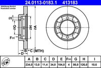 ATE 413183 - Disco de freno