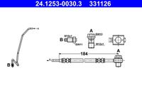 ATE 331126 - Lado de montaje: Eje trasero, derecha<br>Lado de montaje: exterior<br>Longitud [mm]: 655<br>Rosca 1: OUT M10x1.0<br>Rosca 2: BANJO 12.0 mm<br>Referencia artículo par: SL 5814<br>Peso [kg]: 0,13<br>