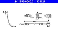 ATE 331127 - Lado de montaje: Eje trasero izquierda<br>Lado de montaje: en la pinza del freno<br>Longitud [mm]: 184<br>Artículo complementario/Información complementaria: con tubo<br>Artículo complementario / información complementaria 2: con tornillo hueco<br>Medida de rosca: M12x1<br>Ancho de llave 1 [mm]: 11<br>Rosca exterior [mm]: M10x1<br>