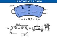 ATE LD3994 - Juego de pastillas de freno - ATE Ceramic