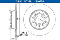 ATE 410356 - Número de PR: 1ZE<br>Diámetro exterior [mm]: 288<br>Altura [mm]: 50<br>Tipo de disco de frenos: ventilado<br>Espesor de disco de frenos [mm]: 25<br>Espesor mínimo [mm]: 22<br>Número de orificios: 5<br>Superficie: barnizado<br>Lado de montaje: Eje delantero<br>