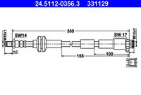 ATE 331129 - Tubo flexible de frenos