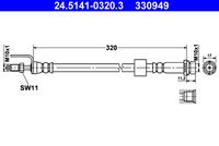 ATE 330949 - Número de piezas necesarias: 2<br>Neumáticos: para neumáticos gemelos<br>Lado de montaje: Eje trasero<br>Longitud [mm]: 222<br>Rosca exterior [mm]: M10x1<br>Rosca interior [mm]: M10x1<br>Ancho de llave 1 [mm]: 15<br>Ancho de llave 2 [mm]: 17<br>