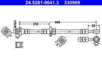 ATE 330969 - Tubo flexible de frenos