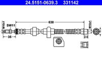 ATE 331142 - Tubo flexible de frenos