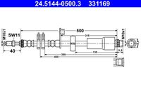 ATE 331169 - Tubo flexible de frenos