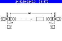 ATE 331170 - Tubo flexible de frenos