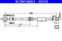 ATE 83.7847-0620.3 - Tubo flexible de frenos