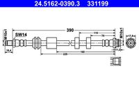 ATE 331199 - Tubo flexible de frenos