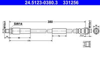 ATE 331256 - Tubo flexible de frenos