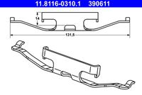 ATE 390611 - Muelle, pinza de freno