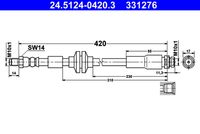 ATE 331276 - año construcción hasta: 02/2011<br>Número de piezas necesarias: 2<br>Lado de montaje: Eje delantero<br>Longitud [mm]: 435<br>Rosca exterior [mm]: M10x1<br>Rosca interior [mm]: M10x1<br>Ancho de llave 1 [mm]: 14<br>Ancho de llave 2 [mm]: 17<br>