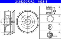 ATE 480218 - Tambor de freno