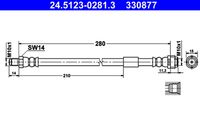 ATE 330877 - Tubo flexible de frenos