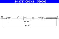 ATE 24.3727-0003.2 - Cable de accionamiento, freno de estacionamiento