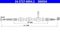ATE 580004 - Cable de accionamiento, freno de estacionamiento