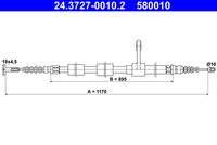 ATE 24.3727-0010.2 - Cable de accionamiento, freno de estacionamiento