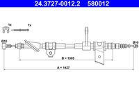 ATE 24.3727-0012.2 - Cable de accionamiento, freno de estacionamiento