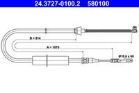 ATE 24.3727-0100.2 - Cable de accionamiento, freno de estacionamiento