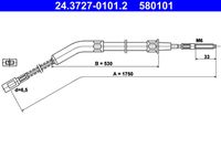 ATE 580101 - Cable de accionamiento, freno de estacionamiento