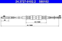 ATE 24.3727-0102.2 - Cable de accionamiento, freno de estacionamiento