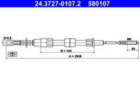 ATE 24.3727-0107.2 - Cable de accionamiento, freno de estacionamiento