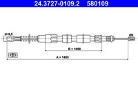 ATE 24.3727-0109.2 - Cable de accionamiento, freno de estacionamiento