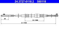 ATE 580118 - Cable de accionamiento, freno de estacionamiento