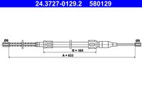 ATE 580129 - Cable de accionamiento, freno de estacionamiento