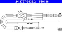 ATE 580136 - Cable de accionamiento, freno de estacionamiento